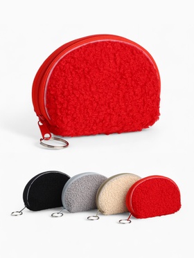 Кошелёк-монетница на молнии 11.5?2.5?9 см, плюшевый, МИКС (комплект 3 шт)