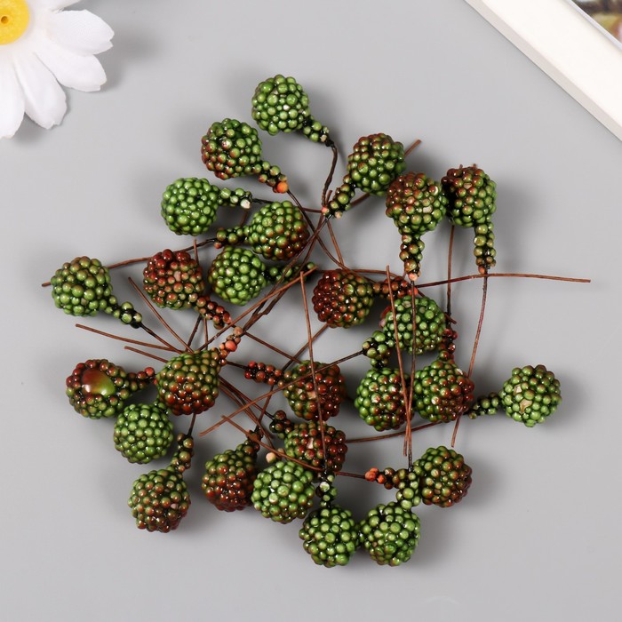 Декор для творчества «Ежевика», набор 25 шт., коричнево-зелёный, 1.4×1.4×6.3 см