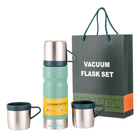 Набор "Мастер К": термос 680 мл и 3 кружки, сохраняет тепло 12 ч, зеленый - Фото 3