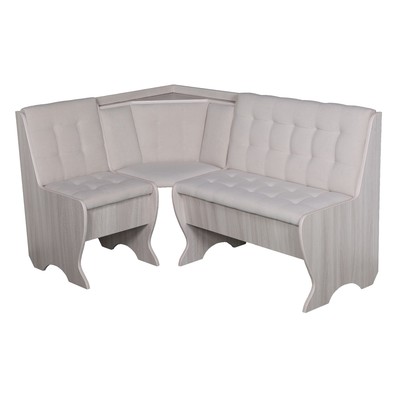 Угловая скамья для кухни «КУ-1Л Т3», без стола, 1450×830×1050 мм, цвет ясень шимо светлый/белый