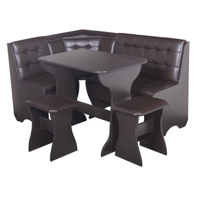 Кухонный уголок «КУ-1Л4 Т32», со столом, с табуретам, цвет венге, коричневый