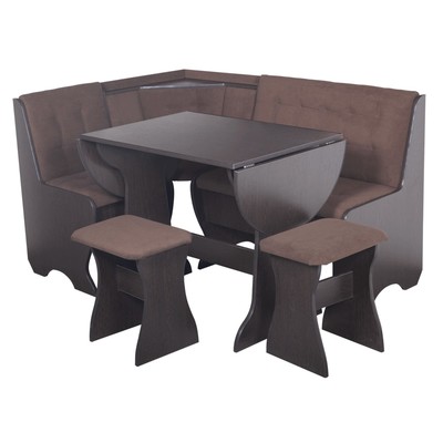 Кухонный уголок «КУ-1Л2У Т31», со столом, с табуретами, цвет венге, коричневый