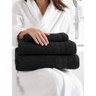 Комплект махровых полотенец Black, размер 30х50 см, 50х100 см, 70х140 см - Фото 3