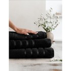 Комплект махровых полотенец Black, размер 30х50 см, 50х90 см, 70х140 см - Фото 3