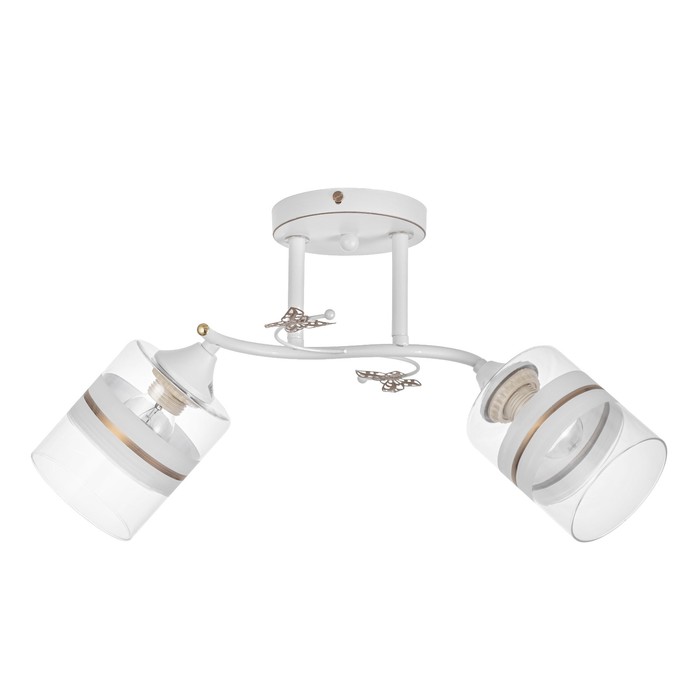 Люстра «Мия», 2×60 Вт Е27, белый/золото, 53×18×24 см - Фото 1