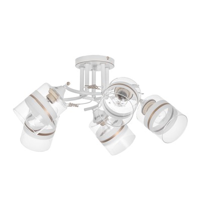 Люстра «Мия», 5×60 Вт Е27, белый/золото, 59×18×24 см