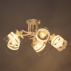 Люстра «Мия», 5×60 Вт Е27, белый/золото, 59×18×24 см - Фото 3