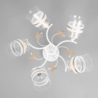 Люстра «Мия», 5×60 Вт Е27, белый/золото, 59×18×24 см - Фото 4