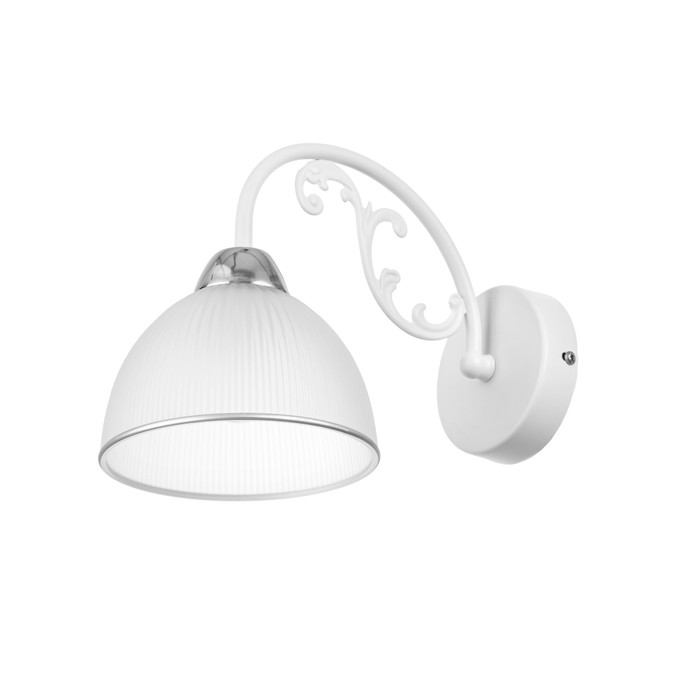 Бра «Лаура» 1×60 Вт Е27 Белый, хром 27×15×20 см - Фото 1