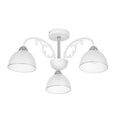 Люстра «Лаура», 3×60 Вт Е27, белый/хром, 59×27×20 см