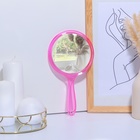 Зеркало с ручкой, двустороннее, с увеличением, d зеркальной поверхности 12,5 см, цвет розовый - Фото 4