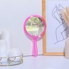 Зеркало с ручкой, двустороннее, с увеличением, d зеркальной поверхности 12,5 см, цвет розовый - Фото 5
