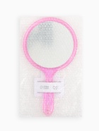 Зеркало с ручкой, двустороннее, с увеличением х2, 14.5×26.5 см, (d=12.5 см), розовое - Фото 5