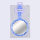 Зеркало с ручкой, двустороннее, с увеличением х2, 14.5×26.5 см, (d=12.5 см), синее - Фото 5