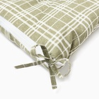 Сидушка на стул Этель "Клетка" цв.хаки, 40х40 см, 100% п/э - фото 808386683