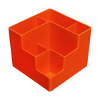 Подставка-органайзер для канцелярии 6 отделений цвет оранжевая - Фото 1