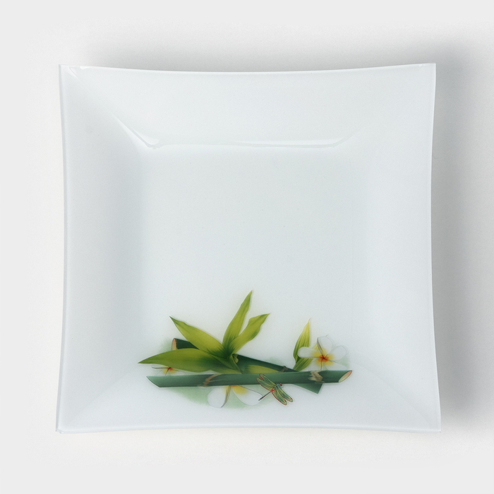 Тарелка стеклянная Доляна «Бамбук», 29,5×29,5 см