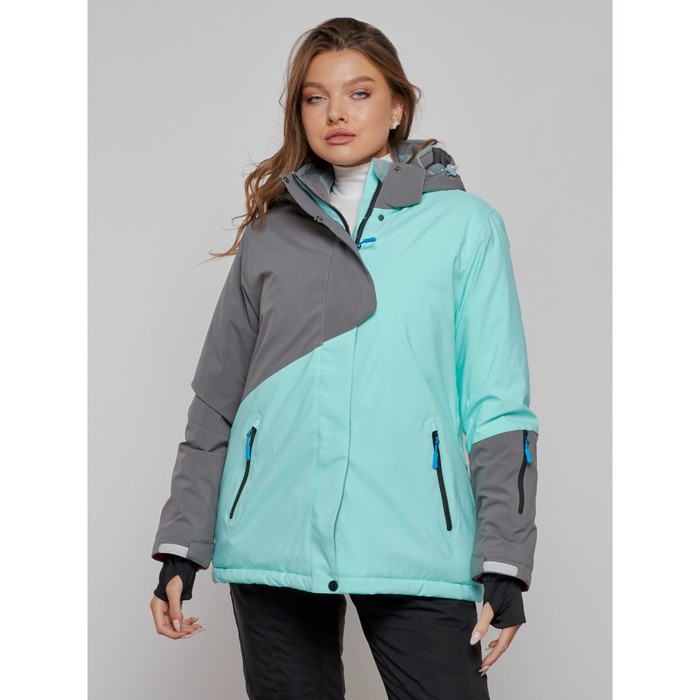 Горнолыжная куртка женская зимняя, размер 52, цвет бирюзовый - Фото 1