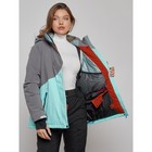 Горнолыжная куртка женская зимняя, размер 52, цвет бирюзовый - Фото 11
