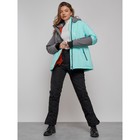 Горнолыжная куртка женская зимняя, размер 52, цвет бирюзовый - Фото 14