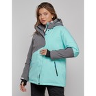 Горнолыжная куртка женская зимняя, размер 52, цвет бирюзовый - Фото 3