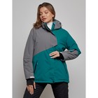 Горнолыжная куртка женская зимняя, размер 60, цвет тёмно-зелёный - Фото 3