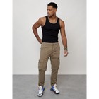 Джинсы карго мужские, размер 44, цвет бежевый - Фото 4