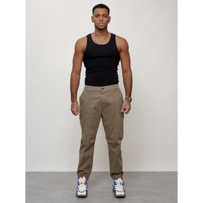 Джинсы карго мужские, размер 54, цвет бежевый