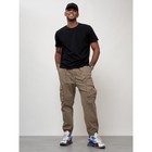 Джинсы карго мужские, размер 46-48, цвет бежевый - Фото 4