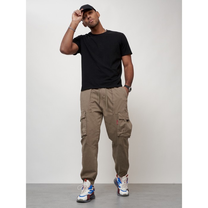 Джинсы карго мужские, размер 50-52, цвет бежевый