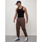 Джинсы карго мужские, размер 44-46, цвет коричневый - Фото 4