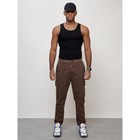 Джинсы карго мужские, размер 46-48, цвет коричневый - Фото 3