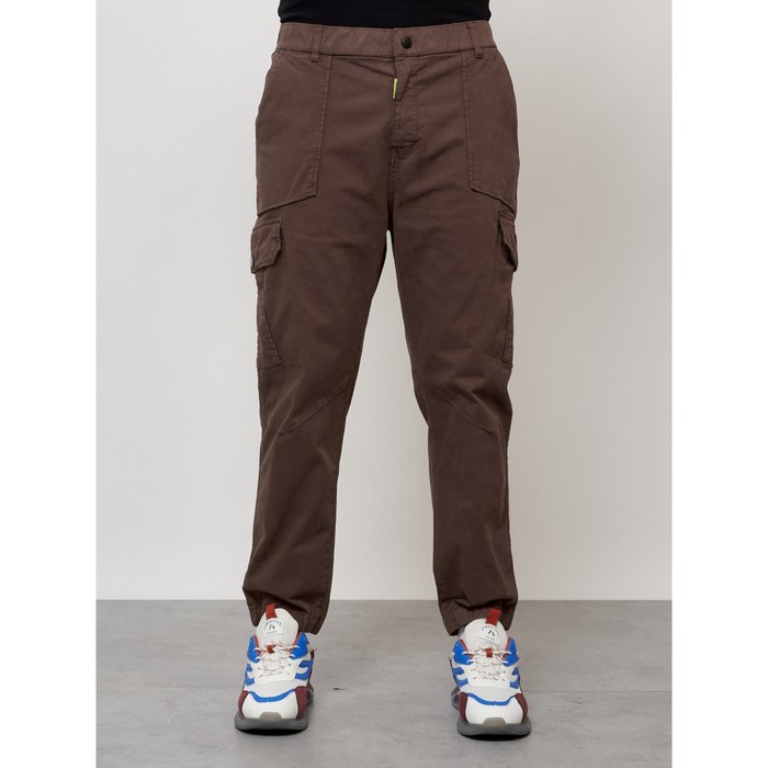 Джинсы карго мужские, размер 56, цвет коричневый
