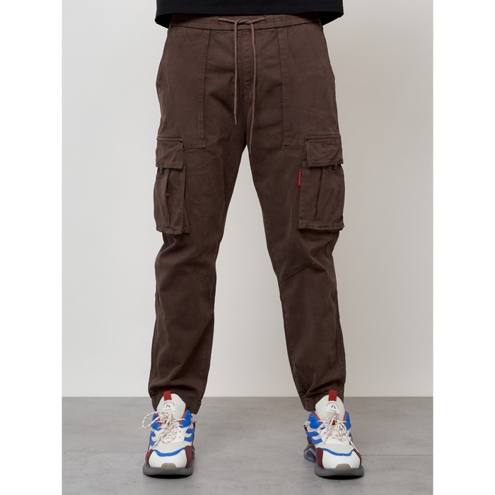 Джинсы карго мужские, размер 54, цвет коричневый
