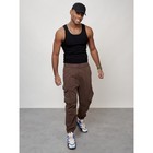 Джинсы карго мужские, размер 56, цвет коричневый - Фото 12