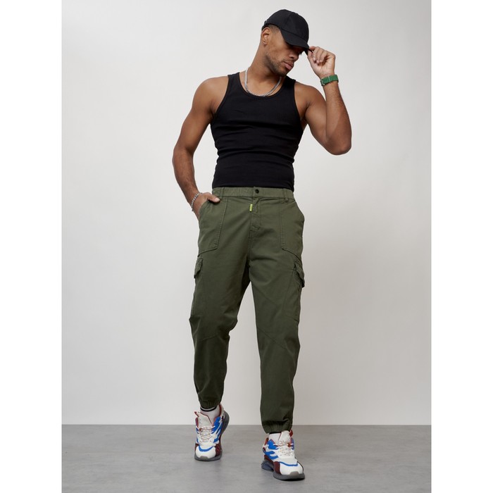 Джинсы карго мужские, размер 44-46, цвет хаки