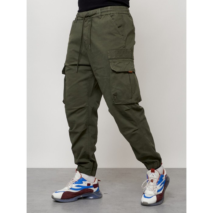 Джинсы карго мужские, размер 54, цвет хаки