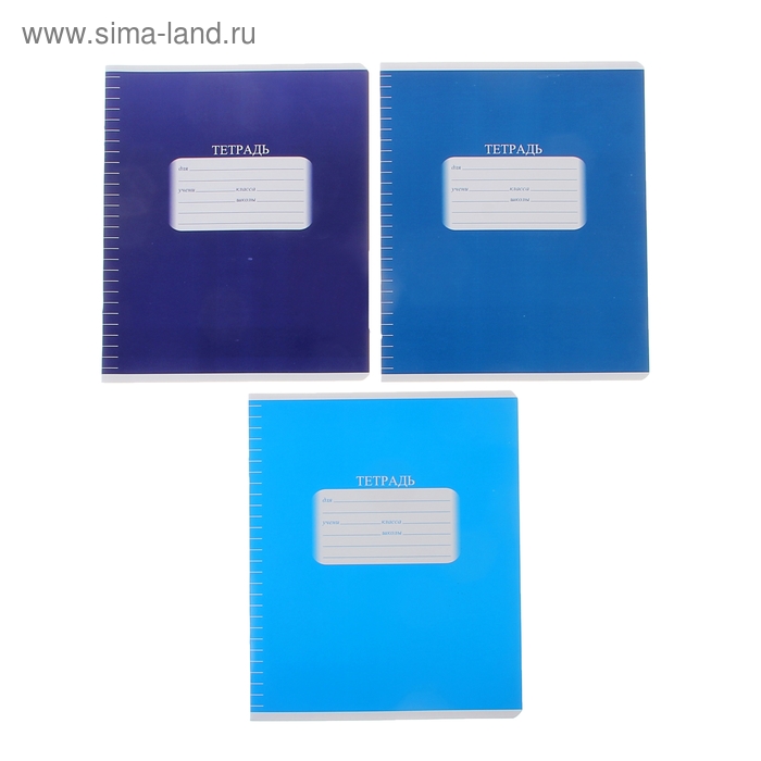 Тетрадь 18 листов линейка "Моно.Синяя", лакированный картон, МИКС - Фото 1