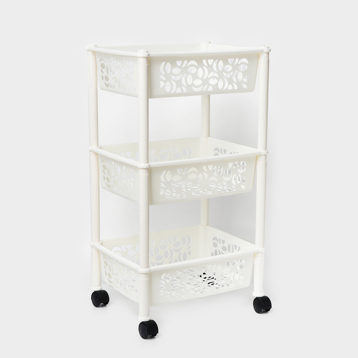 Этажерка напольная Prima, 3-х секционная, на колёсиках, МИКС - Фото 1