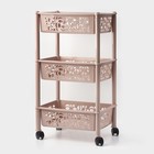 Этажерка напольная Prima, 3-х секционная, на колёсиках, МИКС - Фото 4