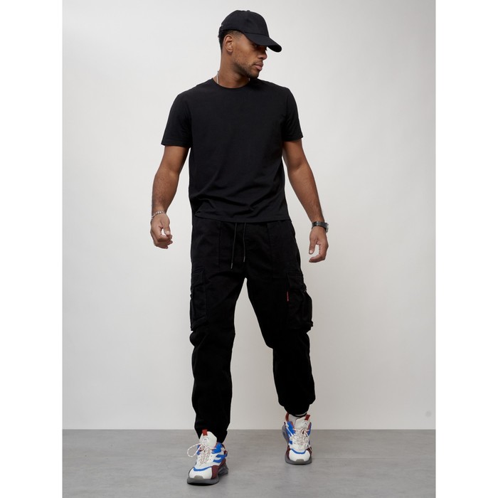 Джинсы карго мужские, размер 56, цвет чёрный - Фото 1