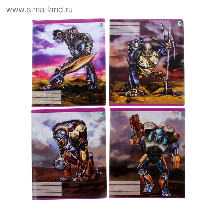 Тетрадь 18 листов клетка "Трансформеры", бумажная обложка, 4 вида МИКС - Фото 1