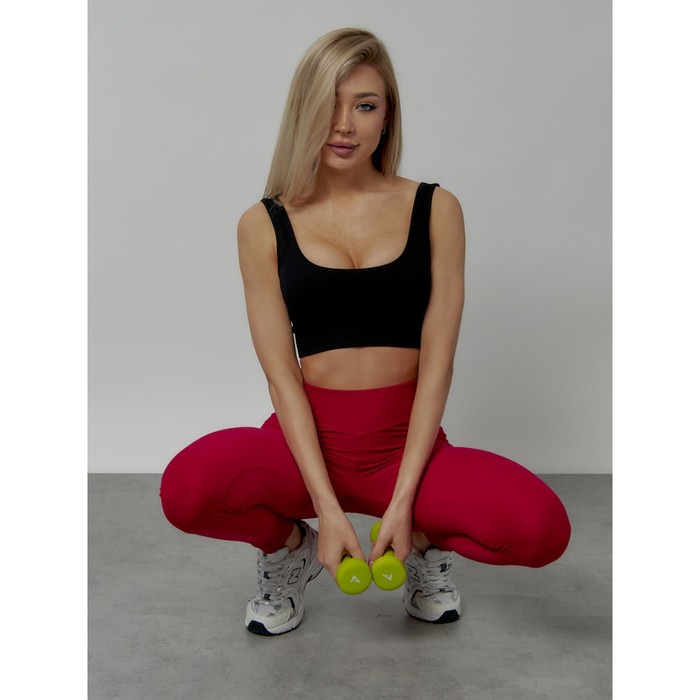 Легинсы для фитнеса женские, размер 42-46, цвет красный - Фото 1