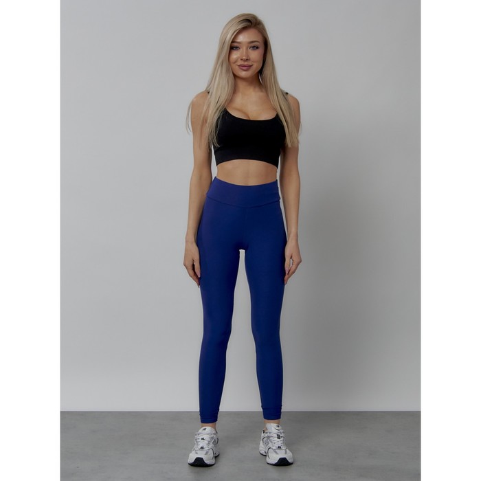Легинсы для фитнеса женские, размер 42-46, цвет синий - Фото 1