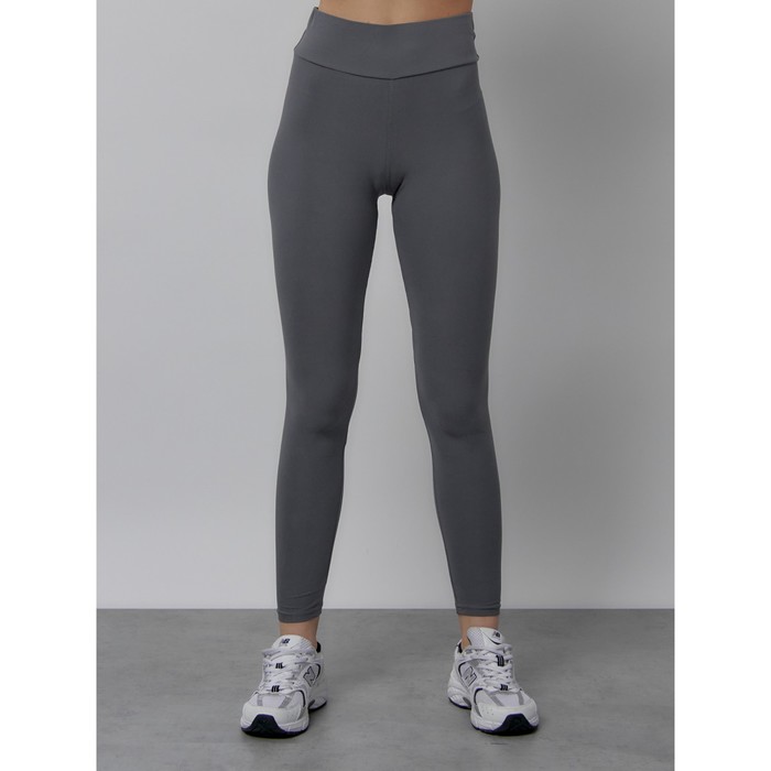 Легинсы для фитнеса женские, размер 42-46, цвет тёмно-серый - Фото 1