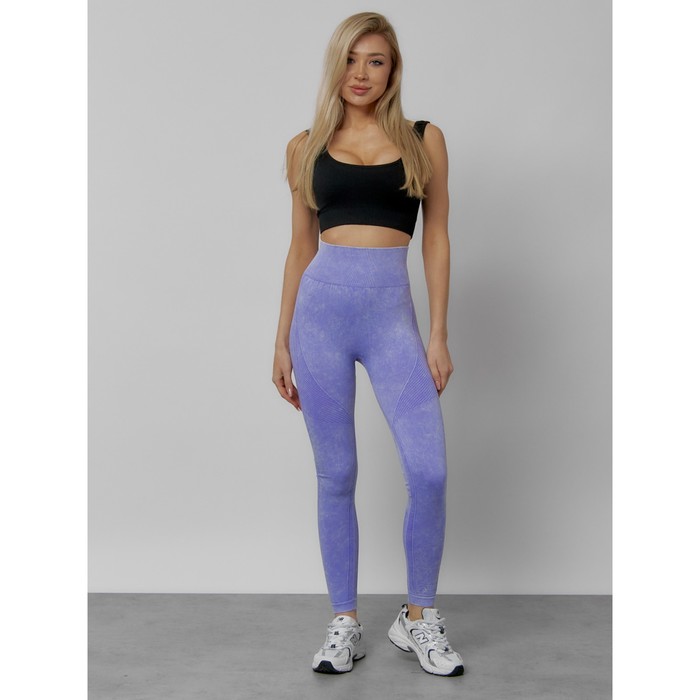 Легинсы для фитнеса женские, размер 42, цвет фиолетовый - Фото 1