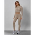 Спортивный костюм женский, размер 46, цвет бежевый - Фото 13