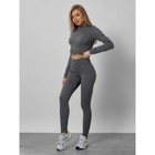 Спортивный костюм женский, размер 44, цвет тёмно-серый - Фото 2