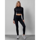 Спортивный костюм женский, размер 46, цвет чёрный - Фото 9