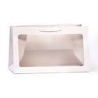 Пакет подарочный с окном, белый, 50×30×25 см - Фото 2